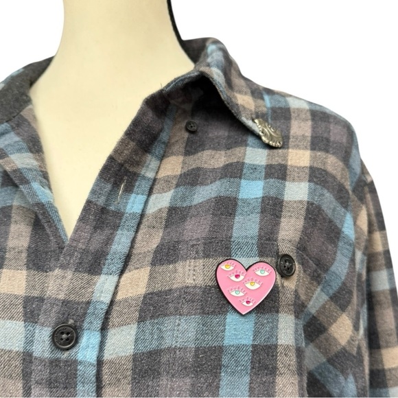 Weatherproof Vintage Upcycled Flannel Shirt, Size Medium, Cosmic Cowgirl Western - Picture 6 of 9